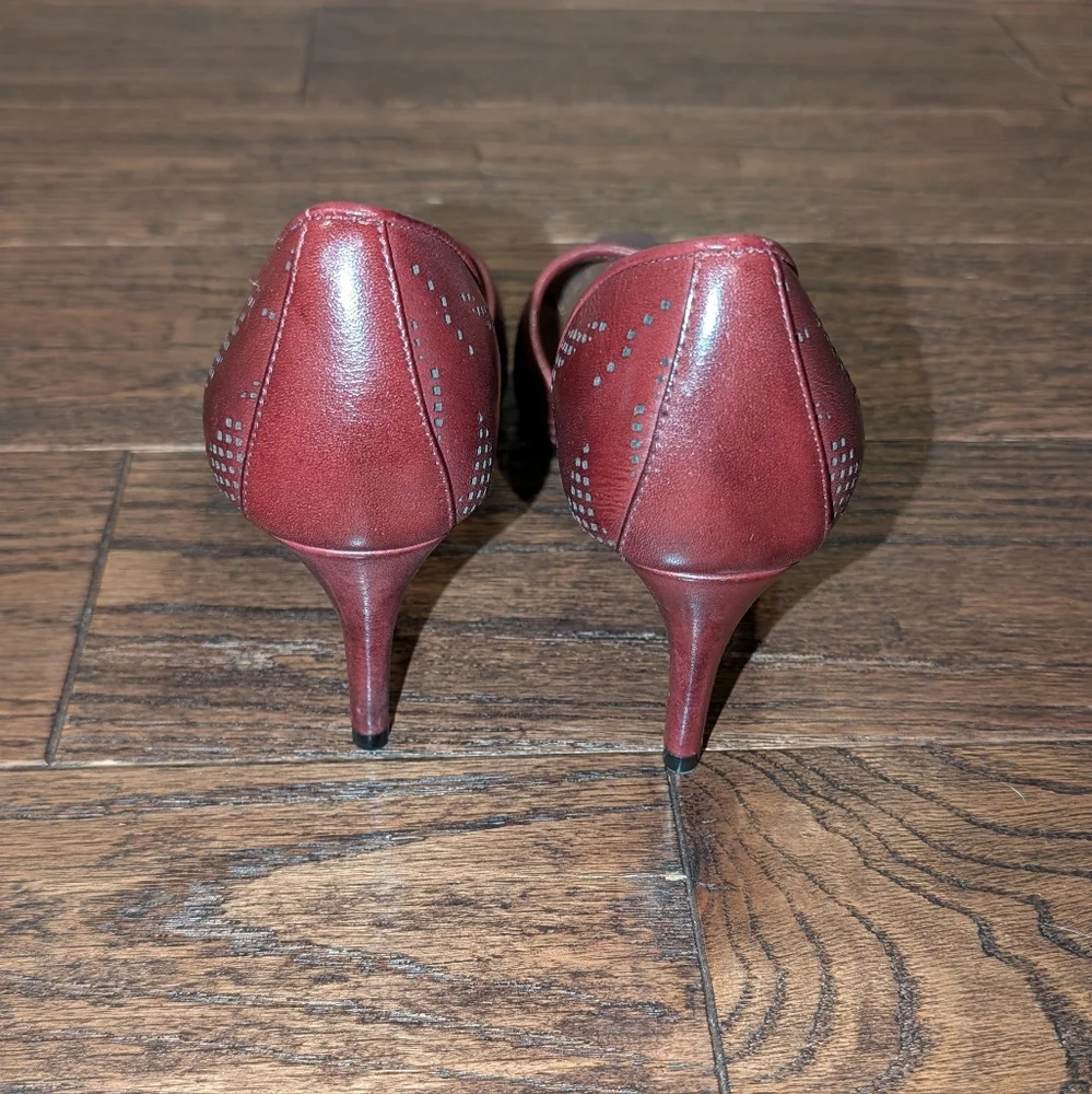 Cole Haan Grand Os Neara Burgundy Leather Pump Heel - Picture 4 of 8